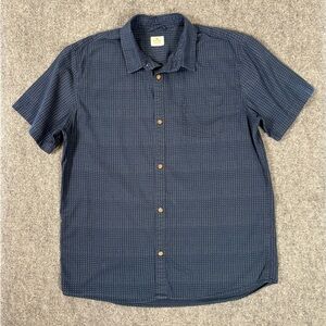Marine Layer Mens Blue Short Sleeve Button Down Shirt Size Large